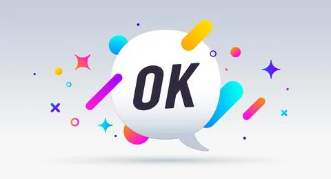OK, speech bubble. Banner, poster Stock Illustration