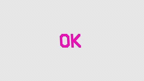 Ok - Spinning Retro Pixel Style Title On Alpha Loop Stock Footage 309282785