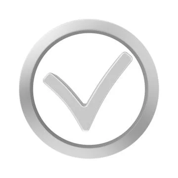 Ok symbol chrome Illustrazione stock