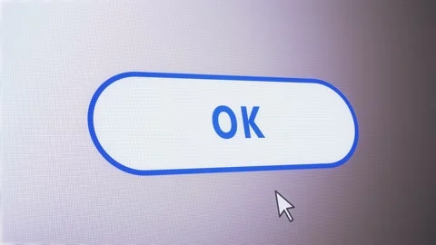 Ok text button icon click mouse label tag animation Stock Footage 146729711