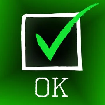 Ok tick representing all right and pass Stock-Illustration