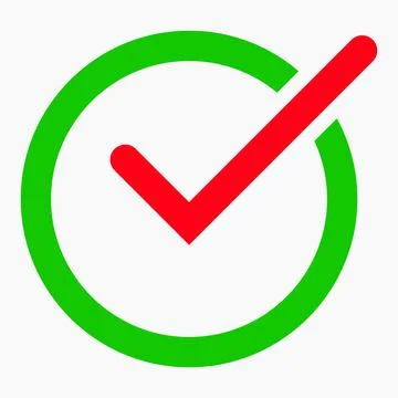Ok vector icon. Flat eco symbol. Check mark icon design. Stock Illustration