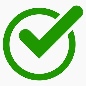 Ok vector icon. Flat eco symbol. Check mark icon design. Stock Illustration