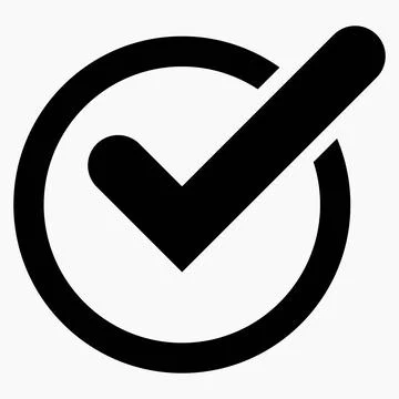 Ok vector icon. Flat eco symbol. Check mark icon design. Ilustración de archivo