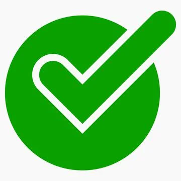 Ok vector icon. Flat eco symbol. Check mark icon design. Stock Illustration