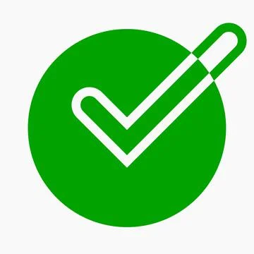 Ok vector icon. Flat eco symbol. Check mark icon design. Stock Illustration
