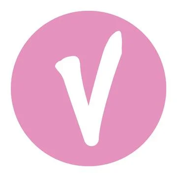 Ok vector icon in Pink Circle. Flat symbol. Pictogram Isolated on background. Stock Illustration