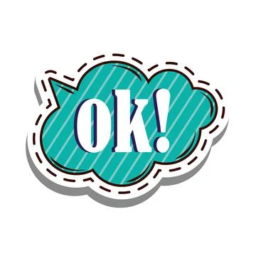 Ok word patch Stock Illustration
