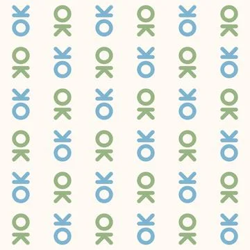 OK word seamless pattern vector. 스톡 일러스트