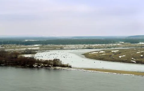 The Oka river in the spring Foto stock