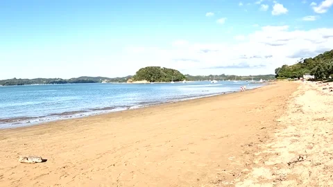 Okahu bay beach Stock Footage 238637173