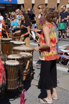 Okanagan drum group performs Stock Photos
