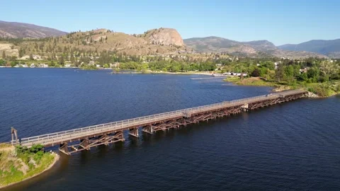Okanagan Falls KVR Trestle Bridge Skaha Lake British Columbia Video stock 247451053