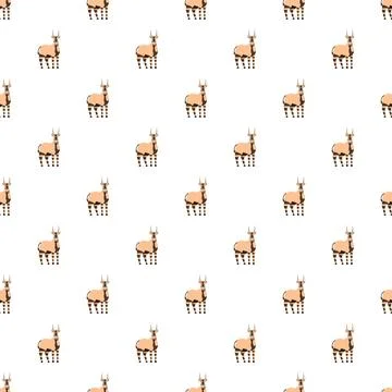 Okapi animal drawing seamless pattern design Stock Illustration