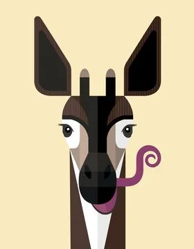 Okapi head Stock Illustration