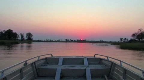 Okavango Delta sunset Stock Footage 951175