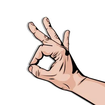 Okay finger gesture simple vector illustration on white background Stock Illustration