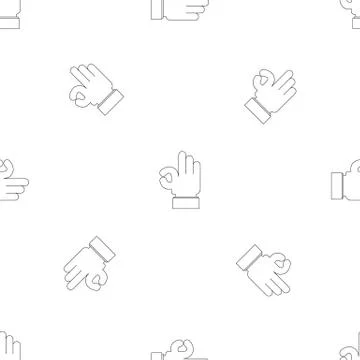 Okay gesture pattern seamless イラスト素材