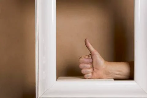 Okay Sign In Frame Foto stock