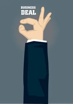 Okay Sign Hand Gesture Vector Illustration Stock Illustration