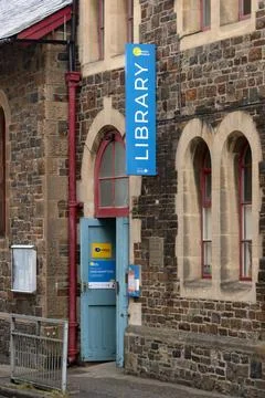 OKEHAMPTON, DEVON - JULY 30, 2026:  Exterior of the Library building in Nor.. Stock Photos