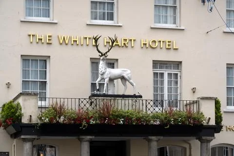 OKEHAMPTON, DEVON - JULY 30, 2026:  Sign outside the White Hart pub in Fore.. Stock Photos