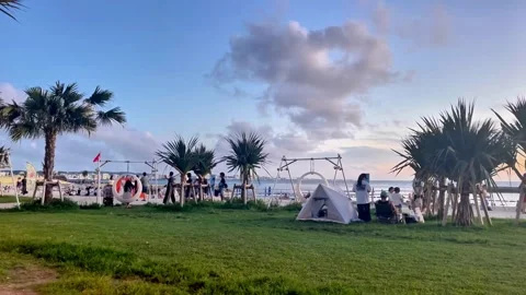 Okinawa Sunset Beach Stock Footage 310159024