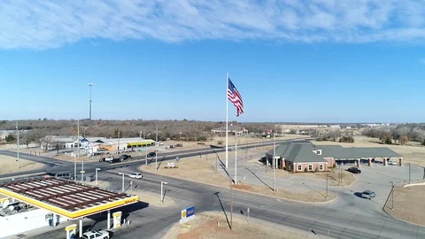 Oklahoma- American flag 1 Stock Footage 129316888