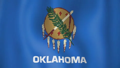 Oklahoma animated flag. Seamless loop. 4K 스톡 동영상 145391568