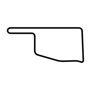 Oklahoma black outline map. State of USA Ilustração Stock