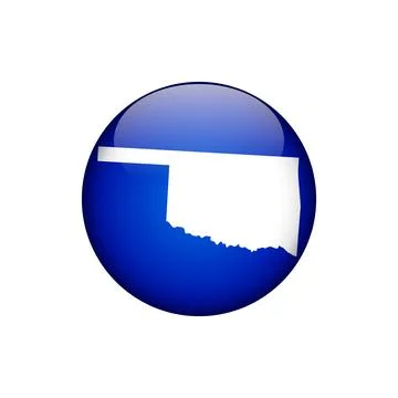 Oklahoma Circle Button States of US Map Icon Vector Template Illustration D.. Stock Illustration