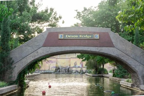 Oklahoma city Devon bridge. Stock Photos