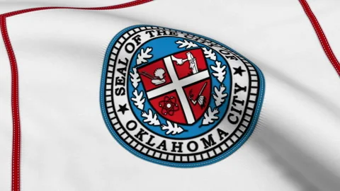 Oklahoma City Flag Loop Video stock 241167995