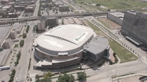 Oklahoma City's Paycom Center High Aerial Shot Stock Footage 235629015