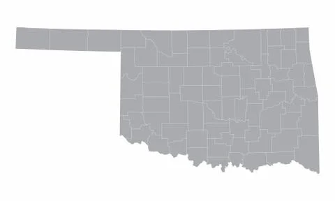 Oklahoma counties map Stock Illustration