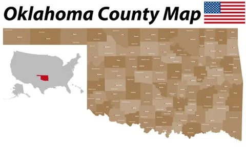 Oklahoma County Map Stock Illustration