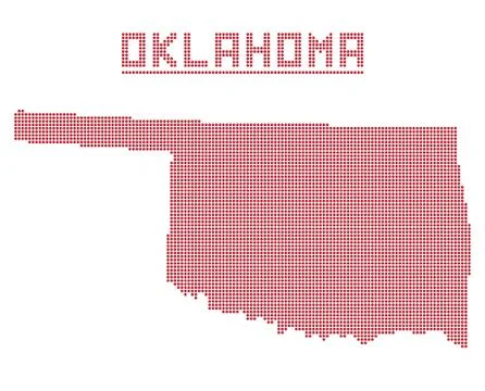 Oklahoma Dot Map Stock Illustration