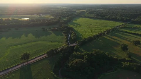 Oklahoma Drone 52 Week Sequence: Bridge 1 Orbit - Week 33 (Early July, Summer) Video stock 339602068
