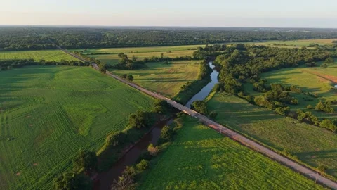 Oklahoma Drone 52 Week Sequence: Bridge 2 Push - Week 33 (Early July, Summer) Video stock 339602092