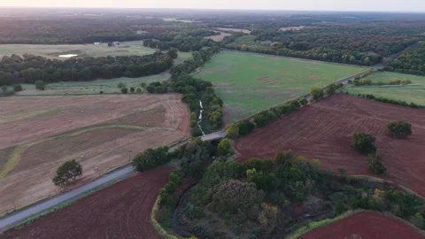 Oklahoma Drone 52 Week Sequence: Bridge 1 Orbit - Week 43 (Late September) Video stock 345942934