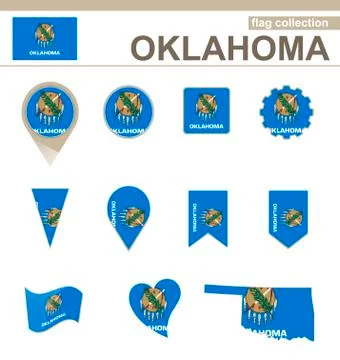 Oklahoma Flag Collection Stock Illustration