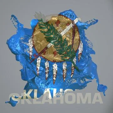 Oklahoma flag liquid Stock Illustration