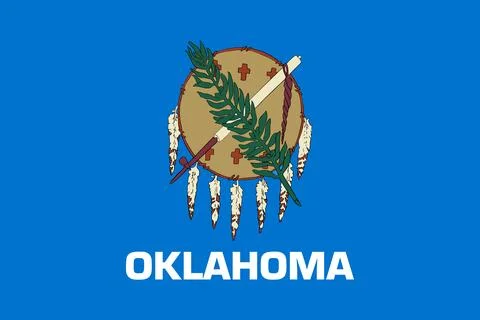 Oklahoma - flag of state of USA Ilustração Stock