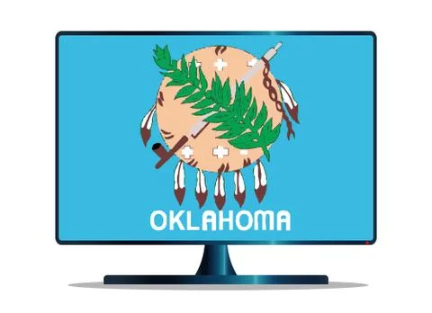 Oklahoma Flag TV Stock Illustration