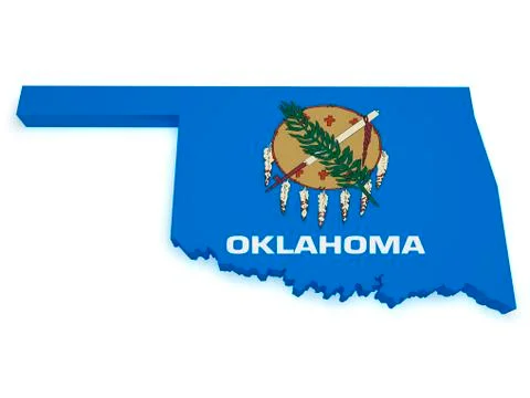 Oklahoma map 3d shape Stock Illustration