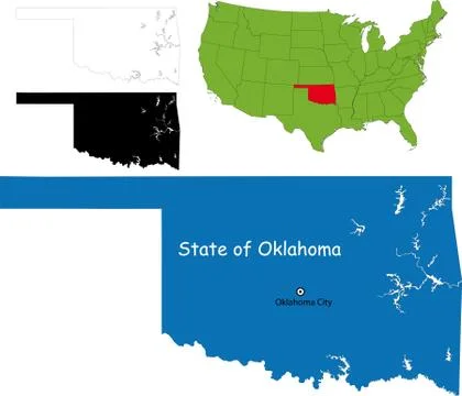 Oklahoma map Stock Illustration