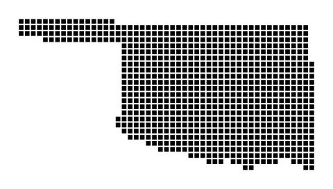Oklahoma map. Map of Oklahoma in dotted style. Borders of the us state fill.. Ilustração Stock