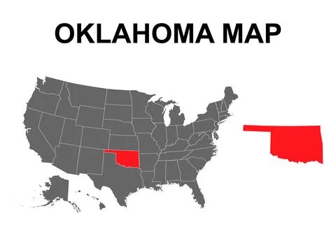 Oklahoma map shape, united states of america. Flat concept icon symbol vector Stock Illustration