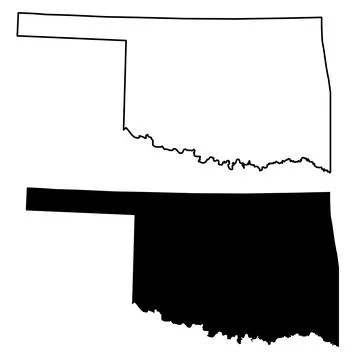 Oklahoma map on white background. Oklahoma state symbol. outline Oklahoma map Stock Illustration