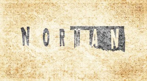 Oklahoma Norman Typography Map Ilustração Stock